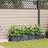Prolenta Maison Exclusive - Lot de 4 jardinières d'extérieur, gris, 160 x 40 x 22 cm, PP