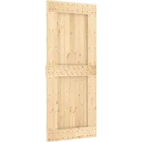 Syfax Porte coulissante NARVIK Naturel et noir 85 x 210 cm (213,5 cm)