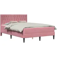 vidaXL Lit avec matelas et tête de lit rose 160 x 200 cm, velours