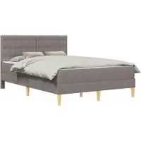 Syfax Cadre de lit avec matelas Taupe 120 x 200 cm Tissu