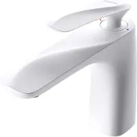 Doporro Robinet mitigeur blanc pour lavabo et vasque design 16,5cm