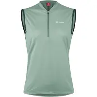 Loeffler Half Zip Plain Sleeveless Jersey Vert 38 Femme