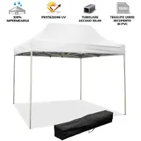 DIVINA FIRE Gazébo Pliant Pliant 3X2 Blanc Recouvert De Pvc Imperméable