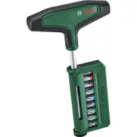 Bosch Outils à main Jeu de tournevis à embouts avec poignée en T, 19 pièces