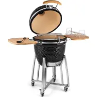Klarstein Kingsize Kamado Grill (barbecue en céramique, très large set d'accessoires : pierre à pizza, pierre déflecteur, 2 étages grill, rack pour les côtes de porc, etc.)