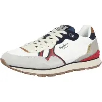 Pepe Jeans pour homme. PMS400026 Brit Active Sneakers white (43), Blanc, Plat, Lacets, Casuel