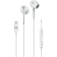 Celly UP1300TYPECWH écouteur/casque Avec fil Ecouteurs Appels/Musique USB Type-C Blanc