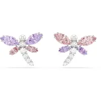 Swarovski Boucles d'oreilles violet / rose / argent