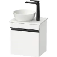 Duravit Sivida Meuble sous-lavabo sur console, charnières à droite, poignée-barre noir diamant mat, 400x325x440mm, SV4656RBD180000