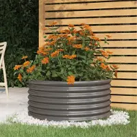 Prolenta Maison Exclusive - Jardinière de jardin Acier galvanisé 80x80x36 cm Gris