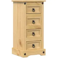 Super Merchant Table de chevet Corona 35x32,5x74 cm bois de pin massif