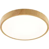 Brilliant Plafonnier LED , Ø 38,5 cm, 24 W, 3000 K, 2300 lm, blanc chaud, IP20, aspect bois