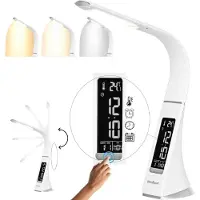 Rebel KOM1009-1 Lampe de table LED avec station météo blanc