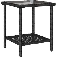 vidaXL : Ensemble de 2 fauteuils de jardin, 5 places, noir et turquoise, en polyrotin