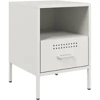 vidaXL Table de chevet blanc 36x39x50,5 cm acier