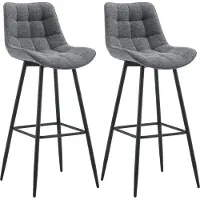 BellaFurn set de 2 tabourets de bar - tabouret haut - Excellent confort d'assise | Couleur : gris foncé, Matière : poussière