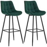 BellaFurn set de 2 tabourets de bar - tabouret haut - Excellent confort d'assise | Couleur : vert | Matériau : mou