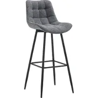 BellaFurn Tabouret de bar au design moderne - Tabouret de bar - élégant et confortable, piétement noir mat | Couleur : gris foncé, Matériau : poussière