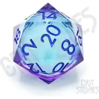 GlassStaff Critstones Mystère Au Clair De Lune Dé à Noyau Liquide D20 3 Cm