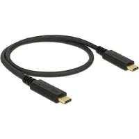 DeLOCK Câble USB 2.0 USB-C vers USB-C, 5A, E-marker, 0,5m, noir