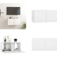 vidaXL Meuble TV suspendu Blanc 60x30x30 cm - Armoire TV - Meubles TV - Meubles TV