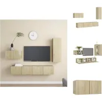 vidaXL Ensemble de 4 meubles TV Chêne Sonoma Matériau dérivé du bois - Meuble TV