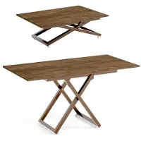 Dekori.Interiors Table basse ARIA avec plateau relevable et fonction extensible 120x75/160cm – Table basse réglable en hauteur – Table de salon style loft - Chêne Lefkas/Marron