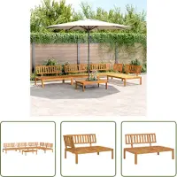 The Living Store Ensemble de 5 canapés de jardin en palettes de bois massif d'acacia
