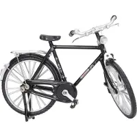 Gistuch Modèle réduit de vélo en alliage 1:10, collection de simulations miniatures vintage, vélo autonome avec mallette de gonflage, noir