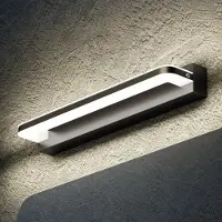 Doporro Lampe pour miroir 9W LED Salle de Bain 700 Lumen 40cm Applique Mural Noir Mat Lumière Miroir 4000K Design SparkLuxe