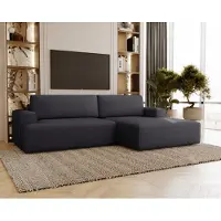 Emporius Furniture Canapé d'angle avec fonction sommeil Boston - Canapé d'angle, Tiroir de lit, Petit canapé, Droite, Noir (Memphis 20)