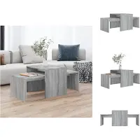 vidaXL Ensemble de tables basses Gris Sonoma 100x48x40 cm Bois composite - Tables basses