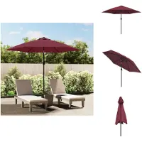 vidaXL Parasol avec mât métallique rouge bordeaux 300 cm - Parasols & ombrelles