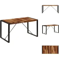 vidaXL Table à manger 140 x 70 x 75 cm en bois massif - Tables à manger