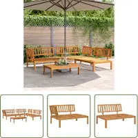 The Living Store Ensemble de 4 canapés de jardin en palettes de bois massif d'acacia