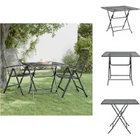 vidaXL Table de jardin 80 x 80 x 72 cm en métal déployé anthracite - Tables de jardin