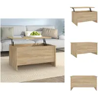 vidaXL Table basse en chêne Sonoma 80 x 55,5 x 41,5 cm, bois d'ingénierie - Tables basses