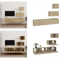 vidaXL 4 pcs. Armoire TV Sonoma chêne bois composite - Ensemble d'armoires TV - Armoires TV - Unité TV - Unité murale TV