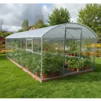 Garten Dream Jardin Dream Serre en polycarbonate "Gardener" 3x8m en acier, avec polycarbonate 10mm