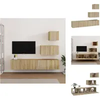 vidaXL Ensemble de 4 meubles TV Chêne Sonoma Matériau dérivé du bois - Meuble TV