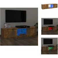 vidaXL Armoire TV avec lampes LED Chêne fumé 120x30x35,5 cm - Meuble TV
