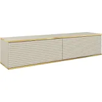 Emporius Furniture Buffet TV Rodi - Armoire TV 135 cm, Salon, PUSH TO OPEN, Meuble TV avec 2 abattants + MDF (Beige)