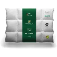 HANSKRUCHEN GmbH HANSKRUCHEN Premium de Luxe couette en duvet 200x200 cm chaleur moyenne 90% duvet lavable pour personnes allergiques respirante à caissons blanche