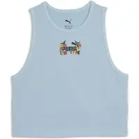 Puma Filles, T-shirt de sport, MID90s Slim Short Length Graphic Tank G (152), Bleu, 152