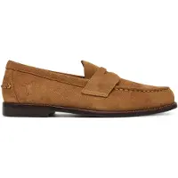 Ralph Lauren pour homme. 803961416002 Mocassins en daim marron clair Alston (45), Cuir, Beige, Plat, Aucun, Casuel, Classique