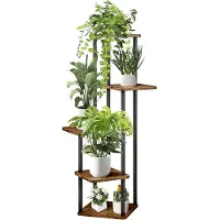 Relaxdays Pflanzenregal Metall 5 Ablagen