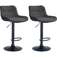 BellaFurn lot de 2 tabourets de bar en tissu - tabouret rembourré - hauteur réglable et fonction pivotante