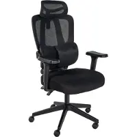 BellaFurn Chaise de bureau ergonomique - chaise pivotante - maille extensible, confort d'assise optimal | Couleur : noir