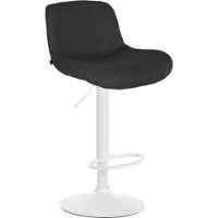 BellaFurn Tabouret de bar blanc moderne - Tabouret design confortable - réglable en hauteur et pivotant à 360° | Couleur : noir | Matériau : poussière