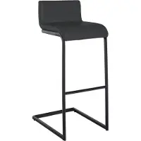 BellaFurn Tabouret de bar noir moderne - tabouret de bistrot - design ergonomique, similicuir facile à entretenir | Couleur : gris foncé. Matériau : cuir synthétique